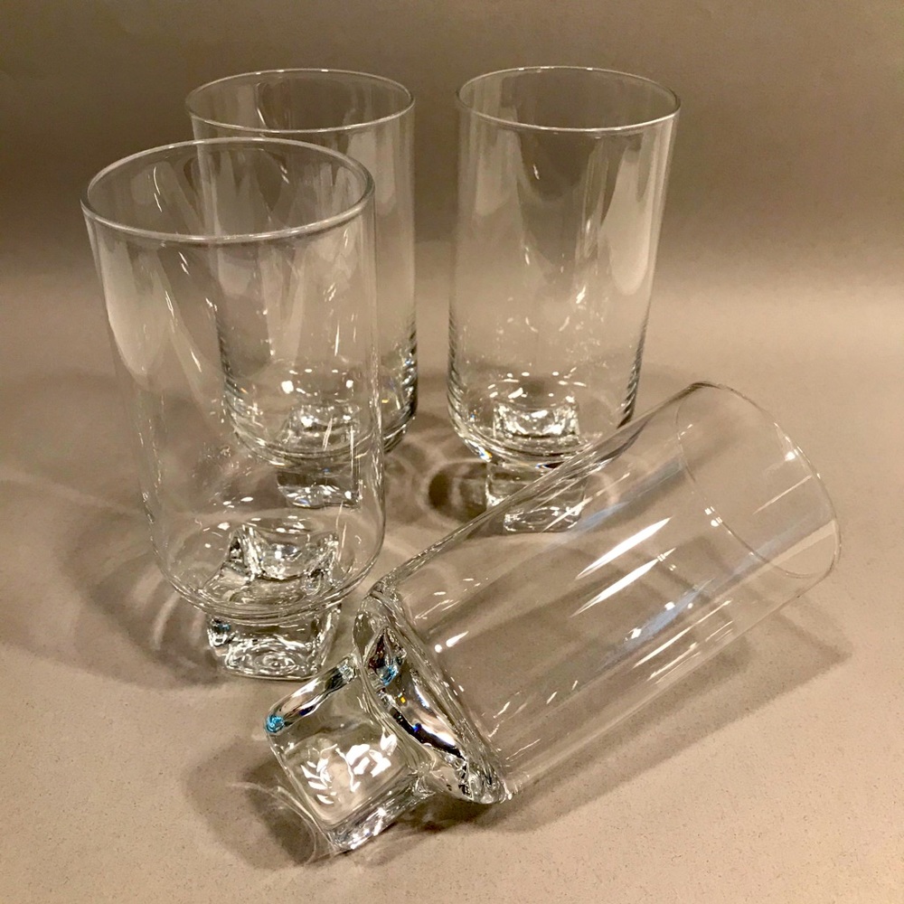 Set of four modern wine glasses
